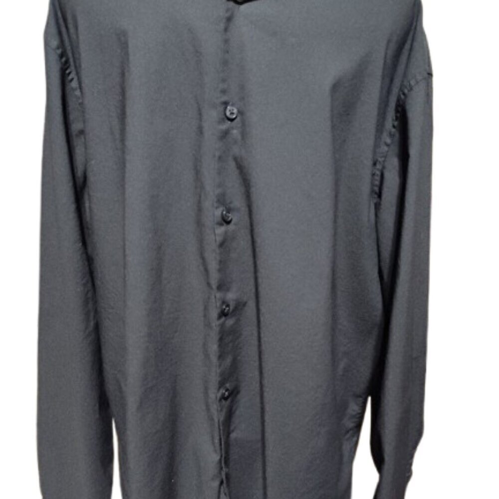 Calvin Klein Black Long Sleeve Dress Shirt Oeko Tex Extra Large Slim Fit - Picture 3 of 12